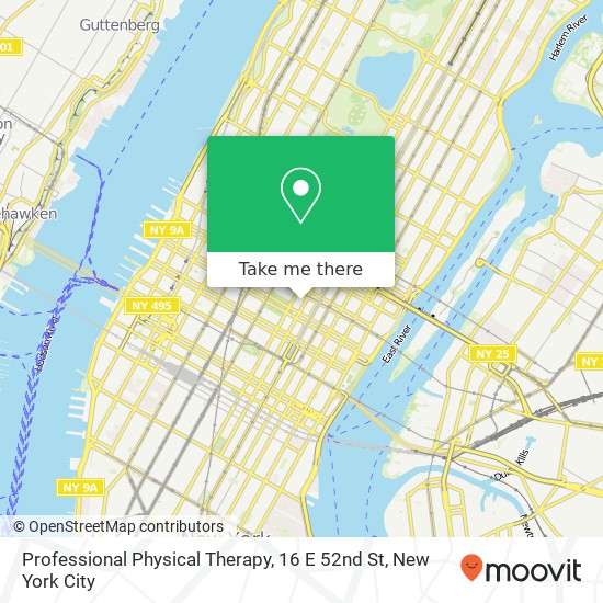 Mapa de Professional Physical Therapy, 16 E 52nd St