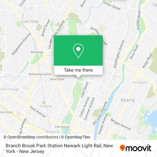 Branch Brook Park Station Newark Light Rail map