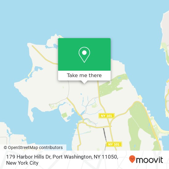 Mapa de 179 Harbor Hills Dr, Port Washington, NY 11050