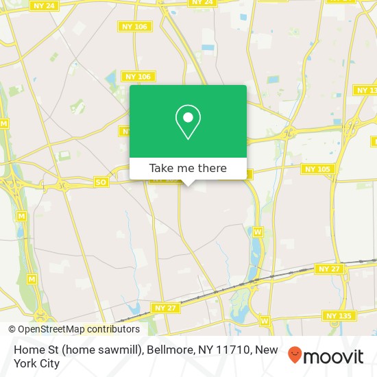 Mapa de Home St (home sawmill), Bellmore, NY 11710
