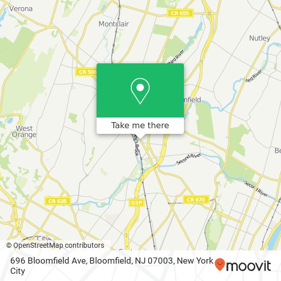696 Bloomfield Ave, Bloomfield, NJ 07003 map