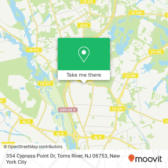 354 Cypress Point Dr, Toms River, NJ 08753 map