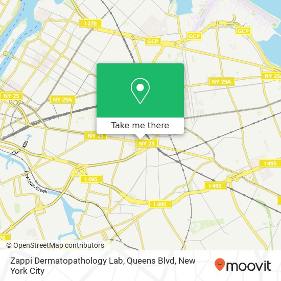 Mapa de Zappi Dermatopathology Lab, Queens Blvd