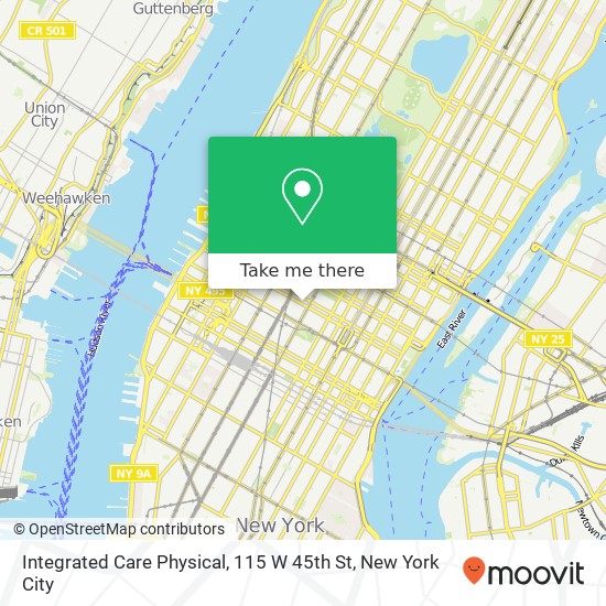 Mapa de Integrated Care Physical, 115 W 45th St