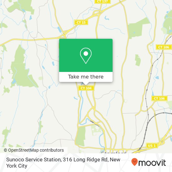 Mapa de Sunoco Service Station, 316 Long Ridge Rd