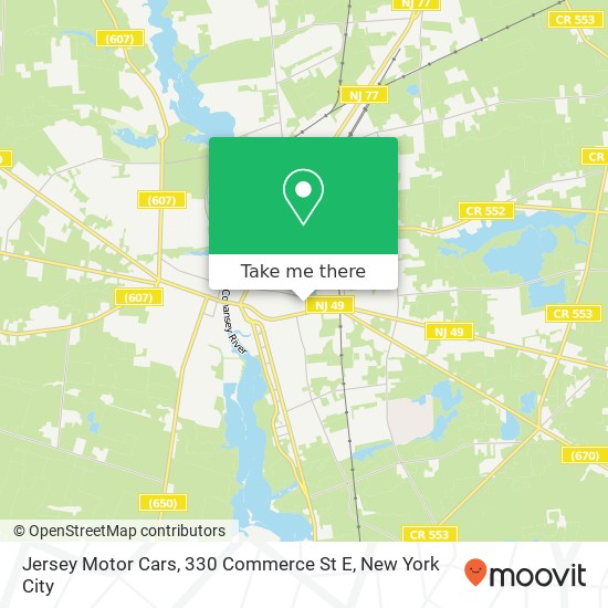 Mapa de Jersey Motor Cars, 330 Commerce St E