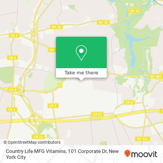 Mapa de Country Life MFG Vitamins, 101 Corporate Dr