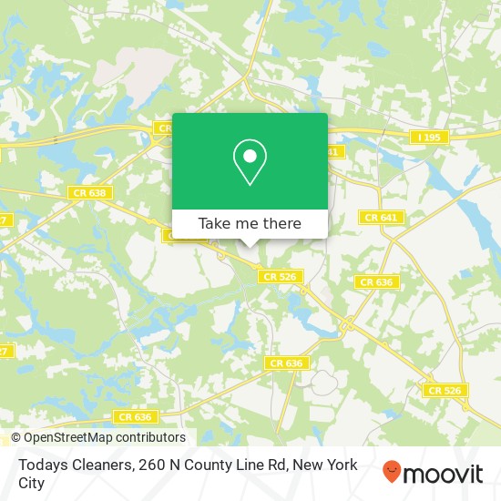 Mapa de Todays Cleaners, 260 N County Line Rd