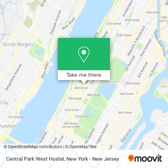 Central Park West Hostel map