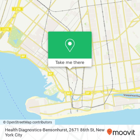 Mapa de Health Diagnostics-Bensonhurst, 2671 86th St