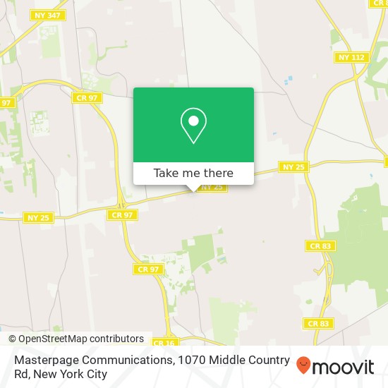 Masterpage Communications, 1070 Middle Country Rd map