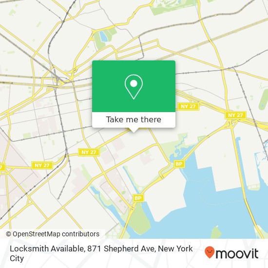 Mapa de Locksmith Available, 871 Shepherd Ave