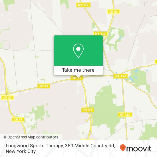 Mapa de Longwood Sports Therapy, 350 Middle Country Rd