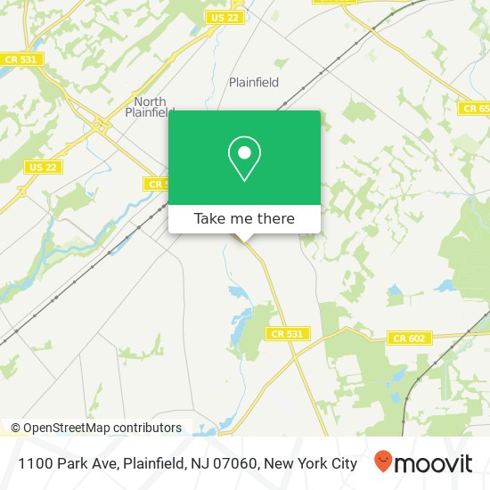 Mapa de 1100 Park Ave, Plainfield, NJ 07060