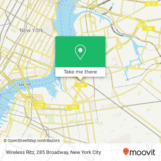 Mapa de Wireless Ritz, 285 Broadway