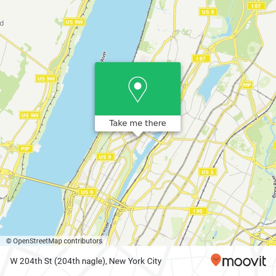 Mapa de W 204th St (204th nagle), New York, NY 10034