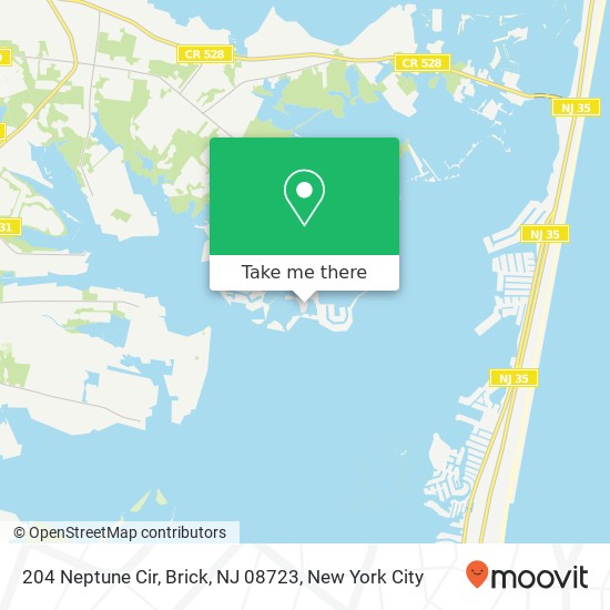 Mapa de 204 Neptune Cir, Brick, NJ 08723