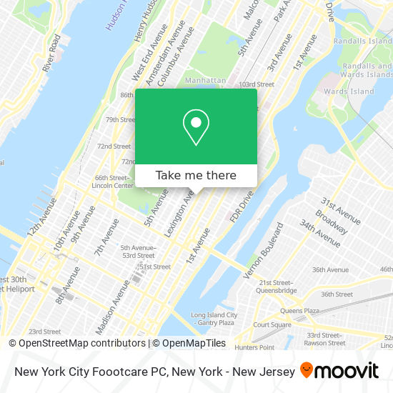 New York City Foootcare PC map