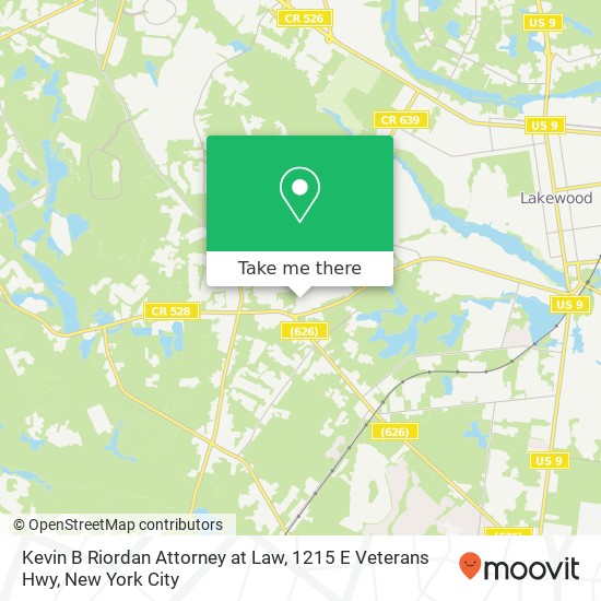 Kevin B Riordan Attorney at Law, 1215 E Veterans Hwy map