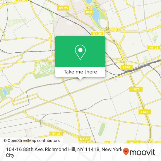 Mapa de 104-16 88th Ave, Richmond Hill, NY 11418