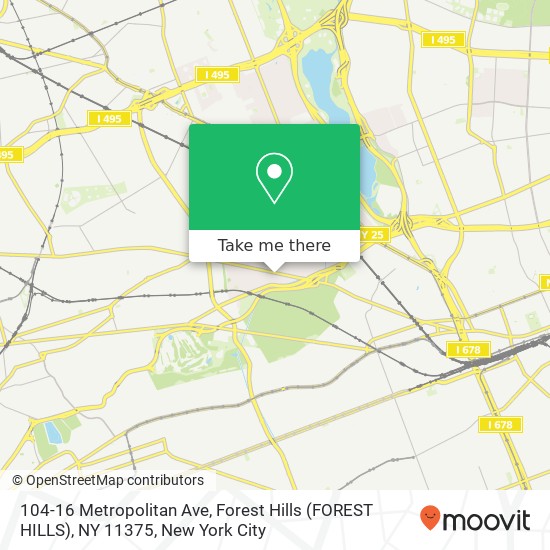 104-16 Metropolitan Ave, Forest Hills (FOREST HILLS), NY 11375 map