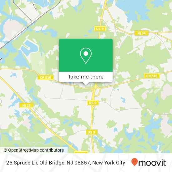 Mapa de 25 Spruce Ln, Old Bridge, NJ 08857