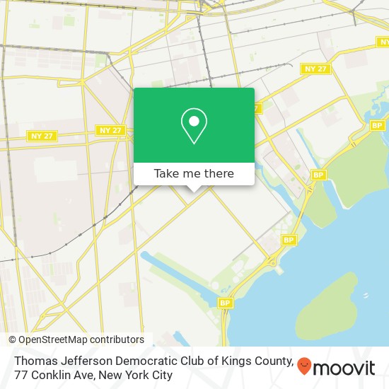 Mapa de Thomas Jefferson Democratic Club of Kings County, 77 Conklin Ave