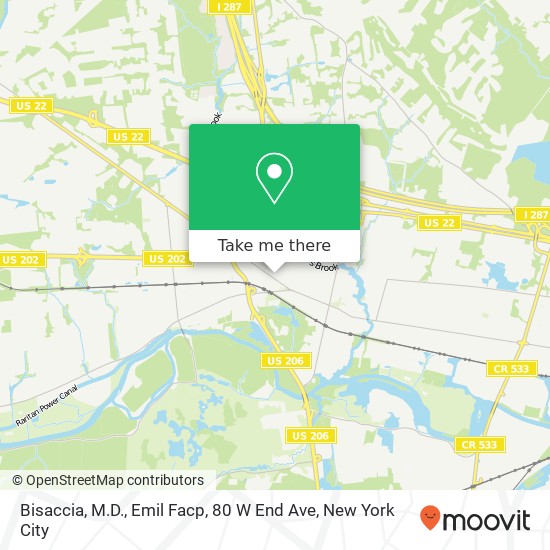 Bisaccia, M.D., Emil Facp, 80 W End Ave map