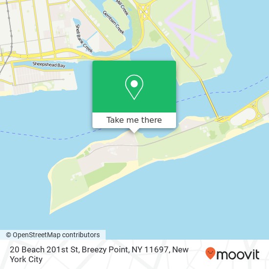 Mapa de 20 Beach 201st St, Breezy Point, NY 11697