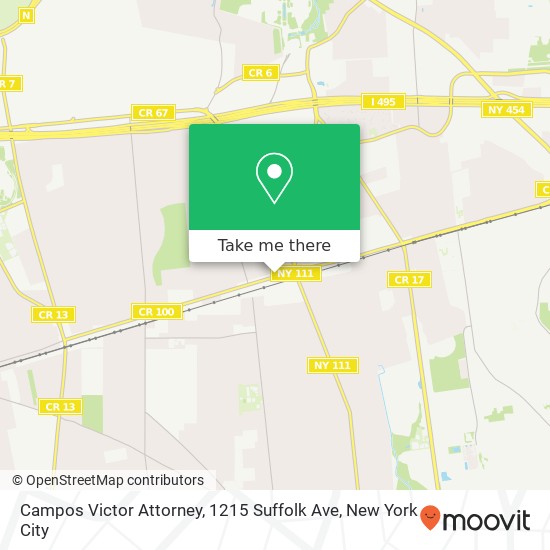 Mapa de Campos Victor Attorney, 1215 Suffolk Ave