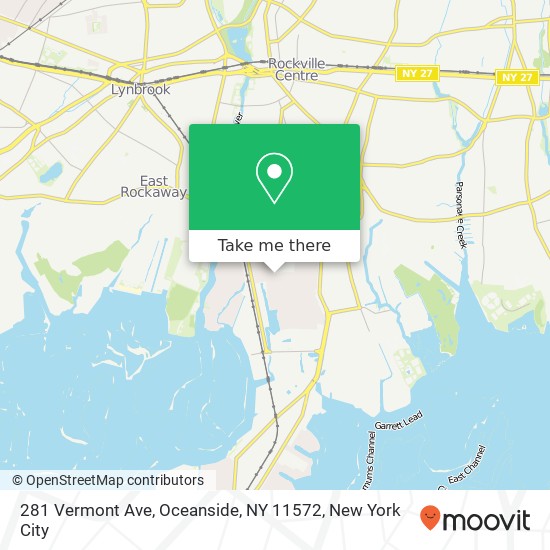 Mapa de 281 Vermont Ave, Oceanside, NY 11572