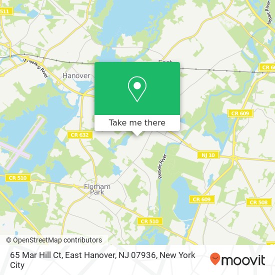 Mapa de 65 Mar Hill Ct, East Hanover, NJ 07936