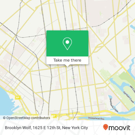 Mapa de Brooklyn Wolf, 1625 E 12th St