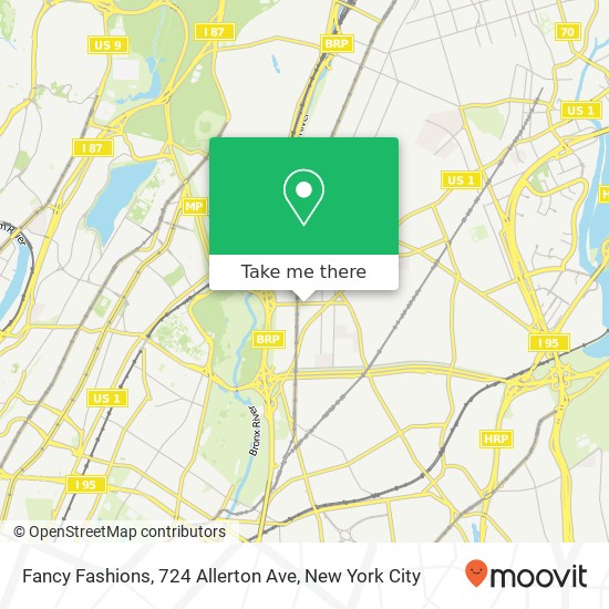 Mapa de Fancy Fashions, 724 Allerton Ave