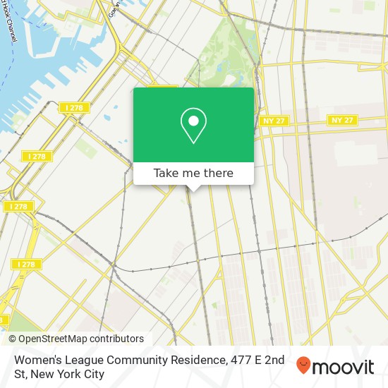 Mapa de Women's League Community Residence, 477 E 2nd St