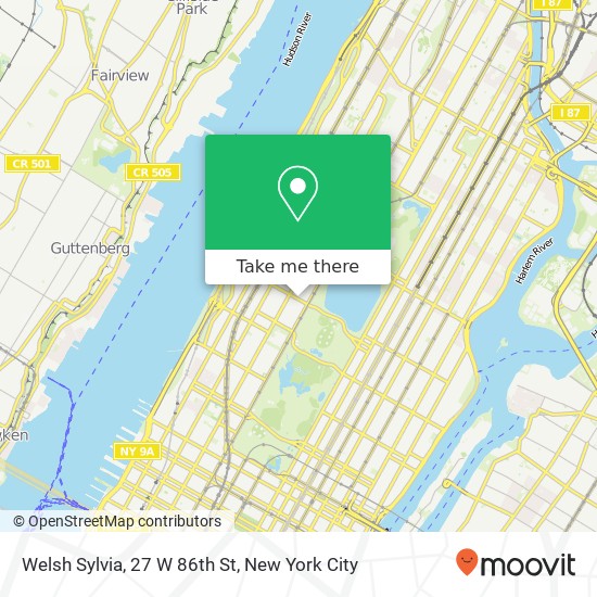 Mapa de Welsh Sylvia, 27 W 86th St