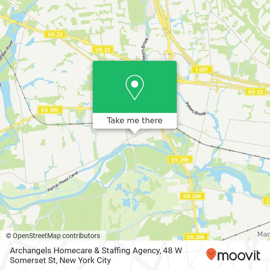 Mapa de Archangels Homecare & Staffing Agency, 48 W Somerset St