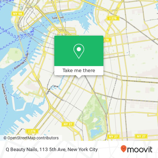 Mapa de Q Beauty Nails, 113 5th Ave