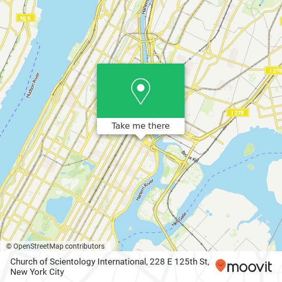 Mapa de Church of Scientology International, 228 E 125th St
