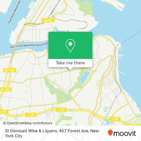 Mapa de SI Discount Wine & Liquors, 467 Forest Ave