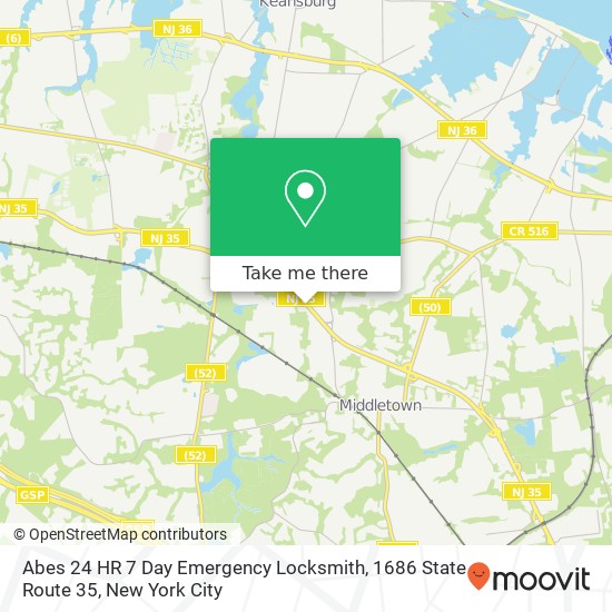 Abes 24 HR 7 Day Emergency Locksmith, 1686 State Route 35 map
