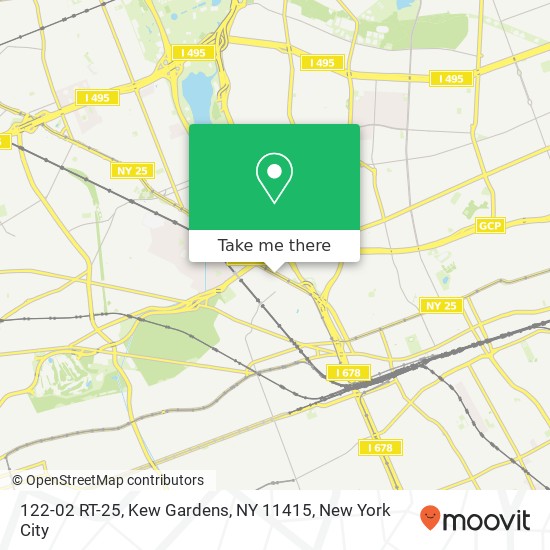 Mapa de 122-02 RT-25, Kew Gardens, NY 11415