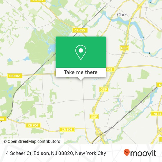 Mapa de 4 Scheer Ct, Edison, NJ 08820
