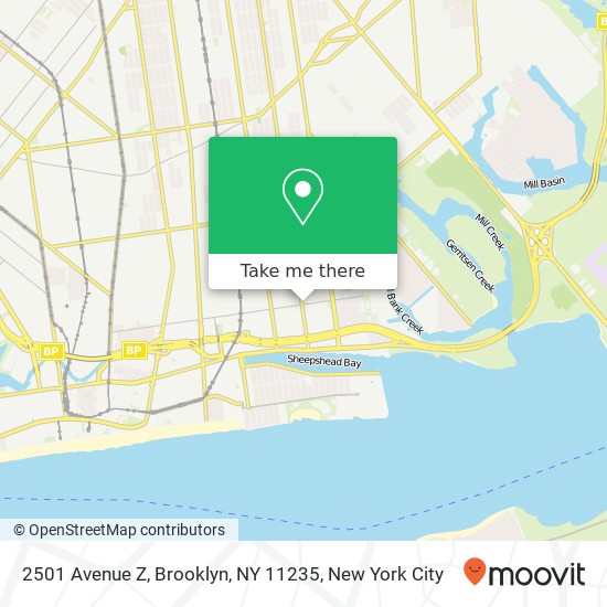 Mapa de 2501 Avenue Z, Brooklyn, NY 11235