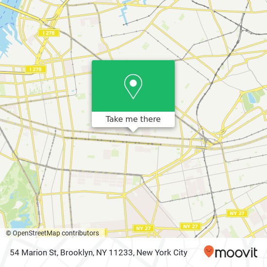 Mapa de 54 Marion St, Brooklyn, NY 11233