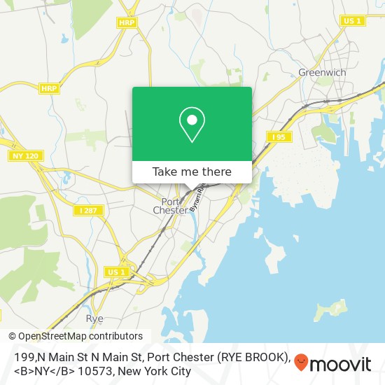 Mapa de 199,N Main St N Main St, Port Chester (RYE BROOK), <B>NY< / B> 10573