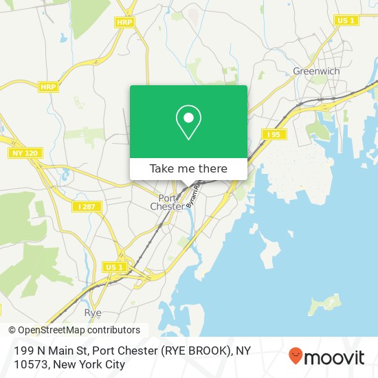Mapa de 199 N Main St, Port Chester (RYE BROOK), NY 10573