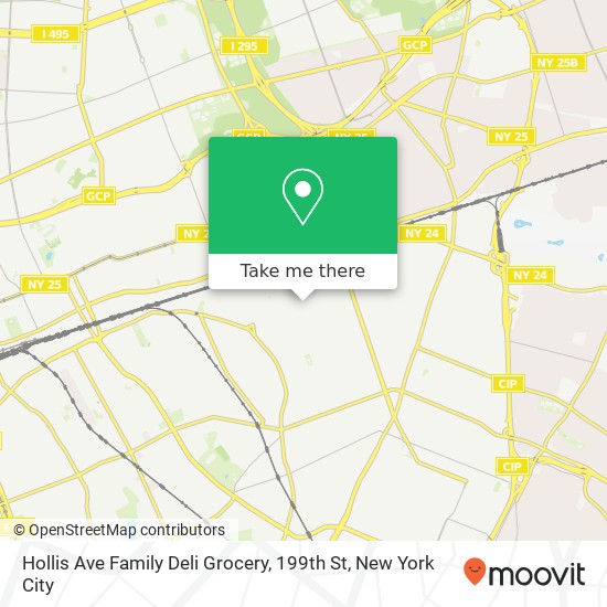 Mapa de Hollis Ave Family Deli Grocery, 199th St