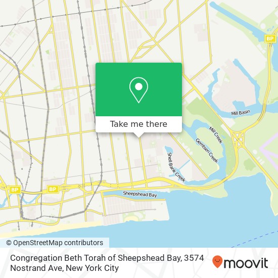 Mapa de Congregation Beth Torah of Sheepshead Bay, 3574 Nostrand Ave