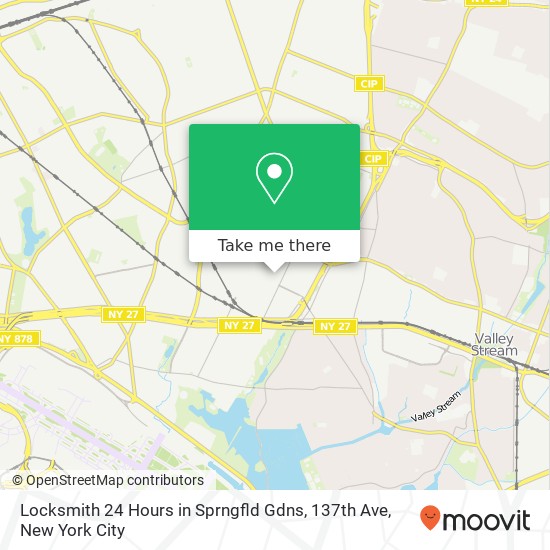 Mapa de Locksmith 24 Hours in Sprngfld Gdns, 137th Ave